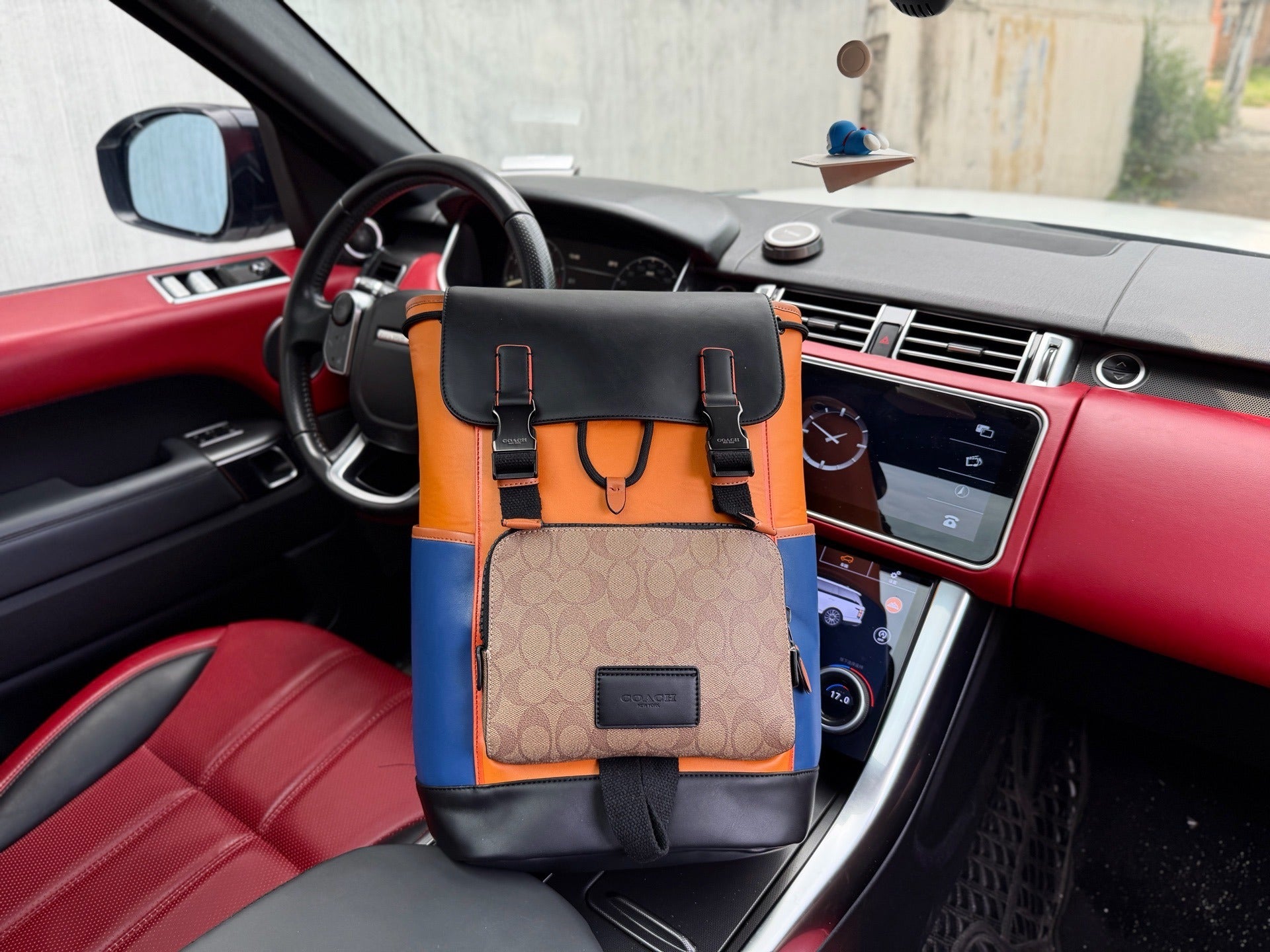 Coach Canvas Logo Backpack