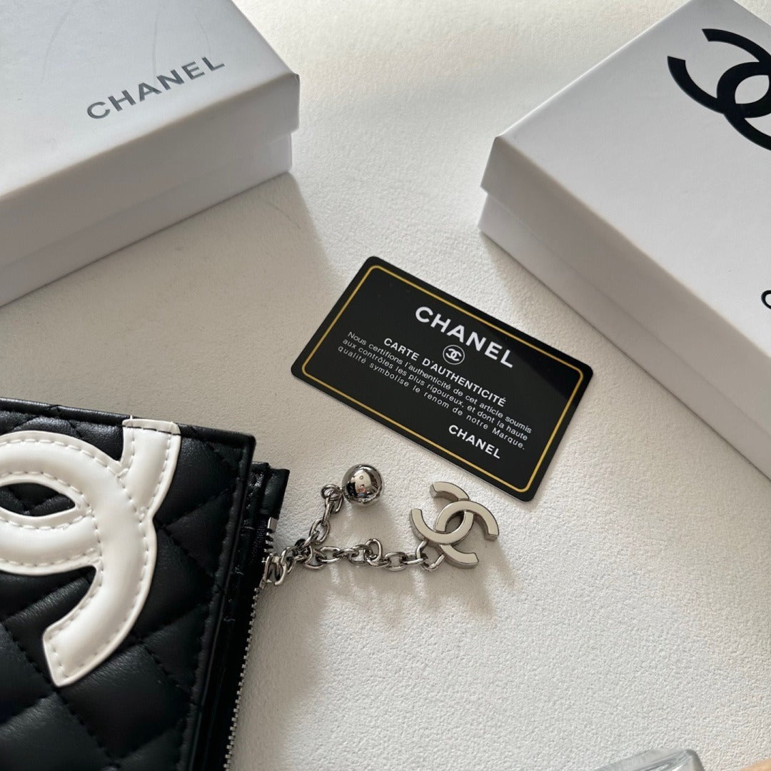 Chanel Black Lambskin Leather Wallet