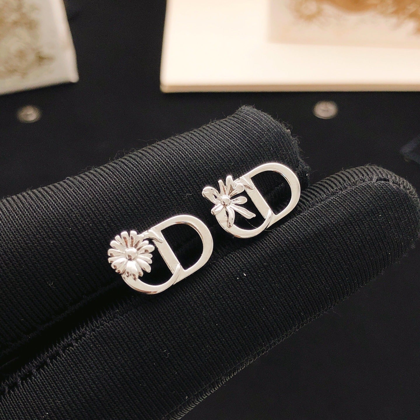 Dior Brass Sunburst Earrings