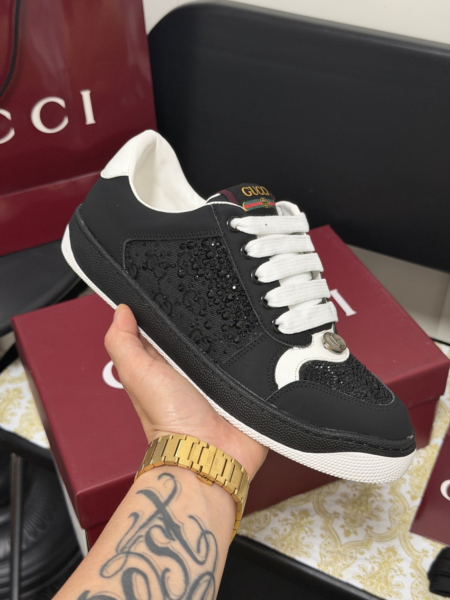 Gucci Crystal Sneakers