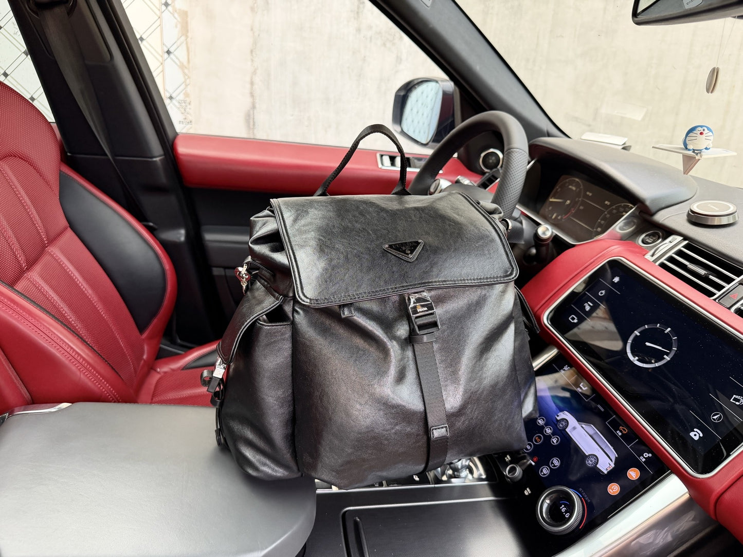 Prada Black Logo Backpack