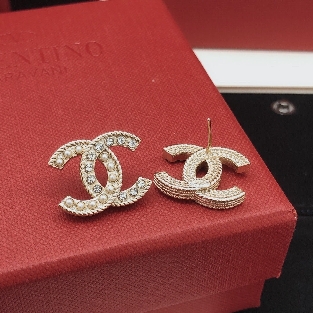 Chanel Brass & Sterling Silver Earrings