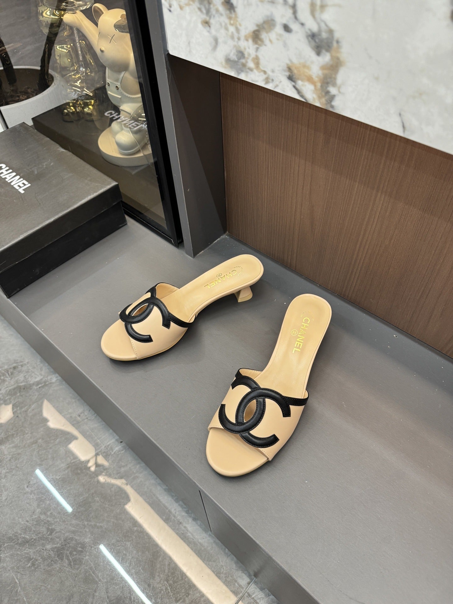Chanel Lambskin Leather Openwork Slides