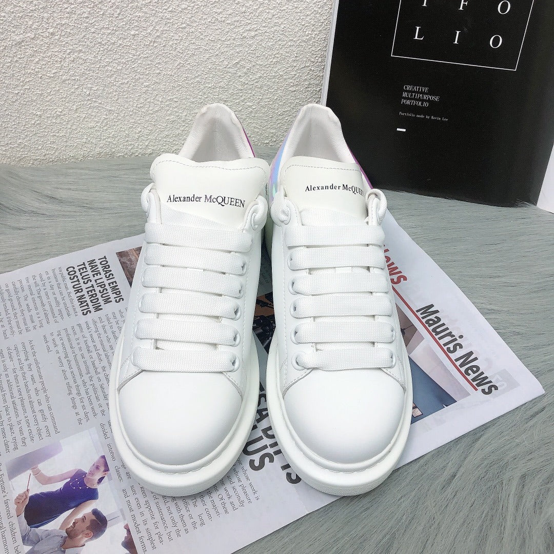 Alexander McQueen Lambskin Leather Logo Sneakers