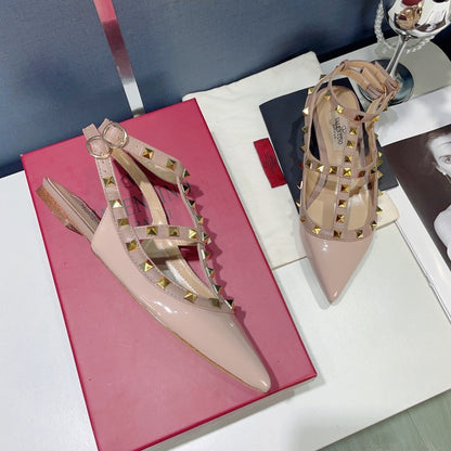 Valentino Lambskin Leather Pointed Toe Sandals