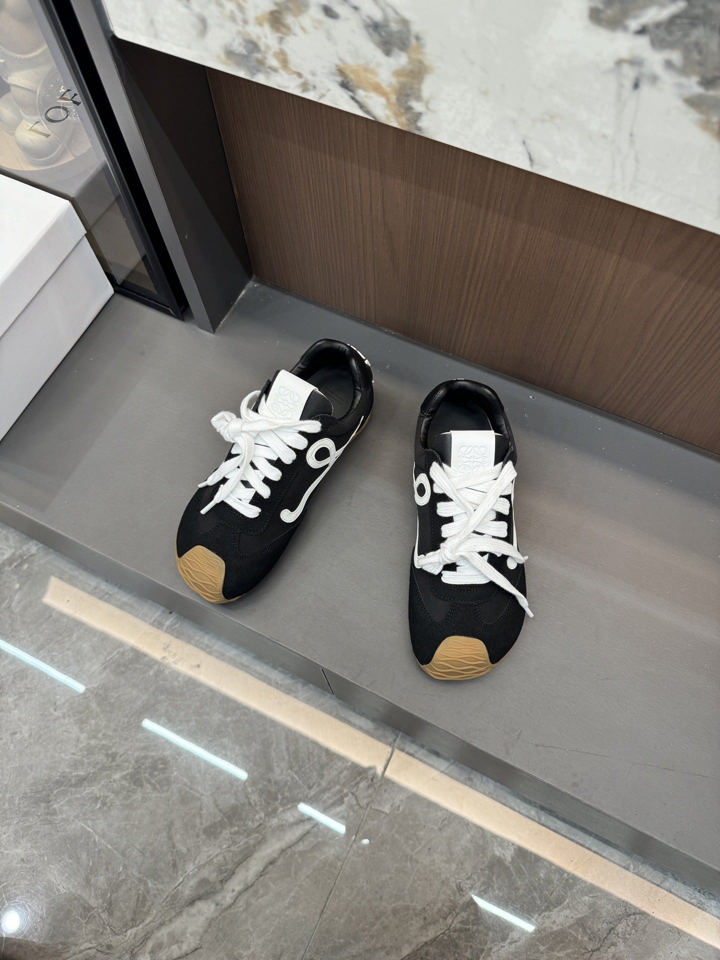 Loewe Black Nylon & Lambskin Leather Shoes