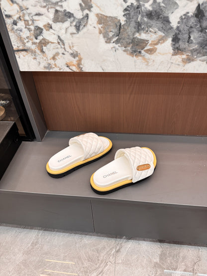 Chanel Lambskin Leather Slides