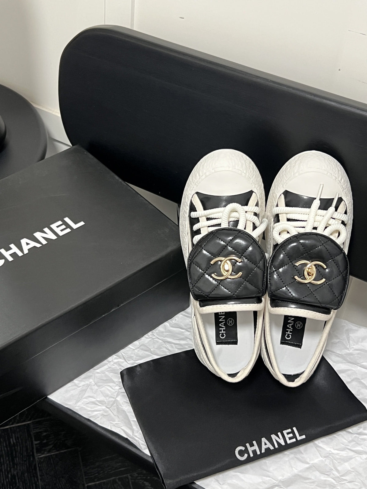 Chanel Leather Vintage-Finish Shoes