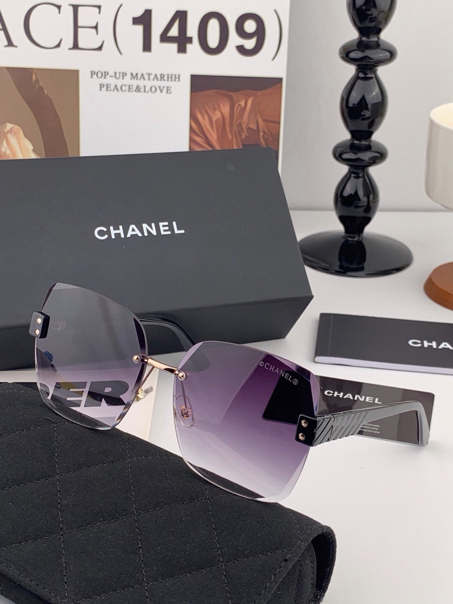 Chanel Nylon & Stainless Steel Sunglasses