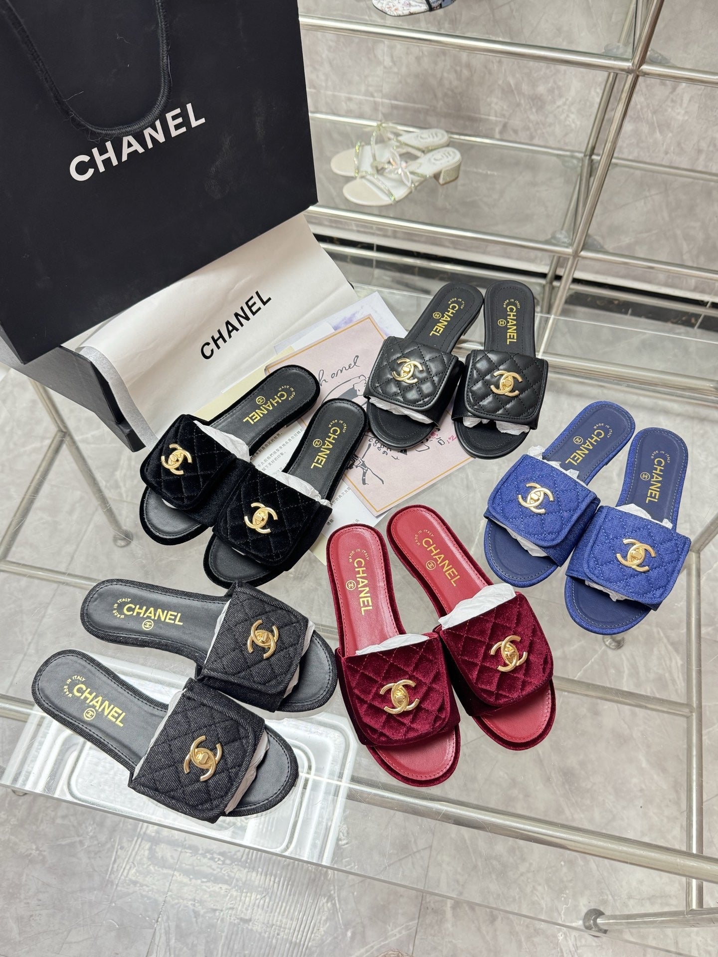 Chanel Lambskin Leather Slides