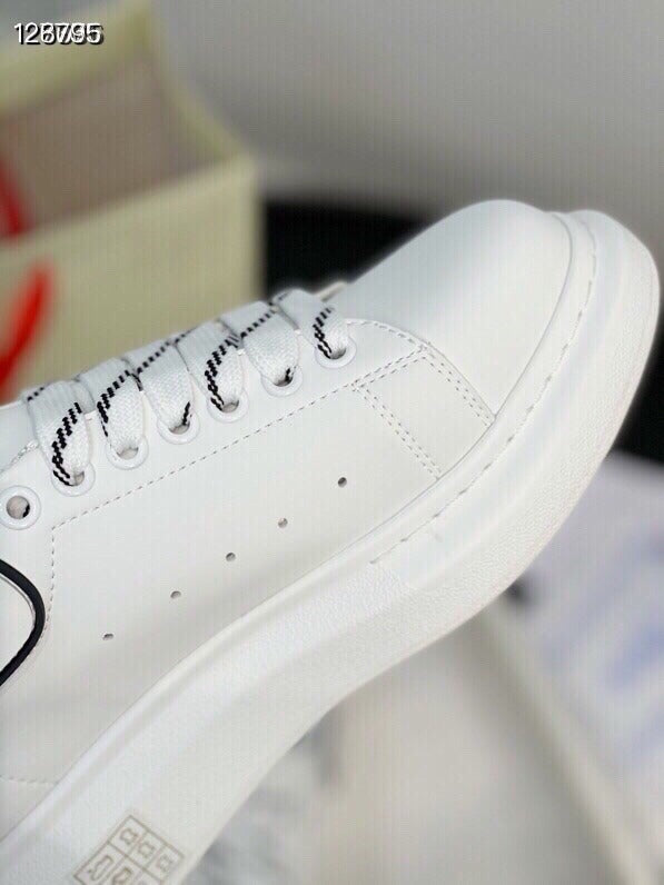 Alexander McQueen Women White Lambskin Leather Logo Sneakers