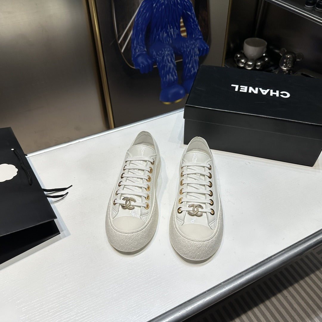 Chanel Lambskin Leather Logo Shoes