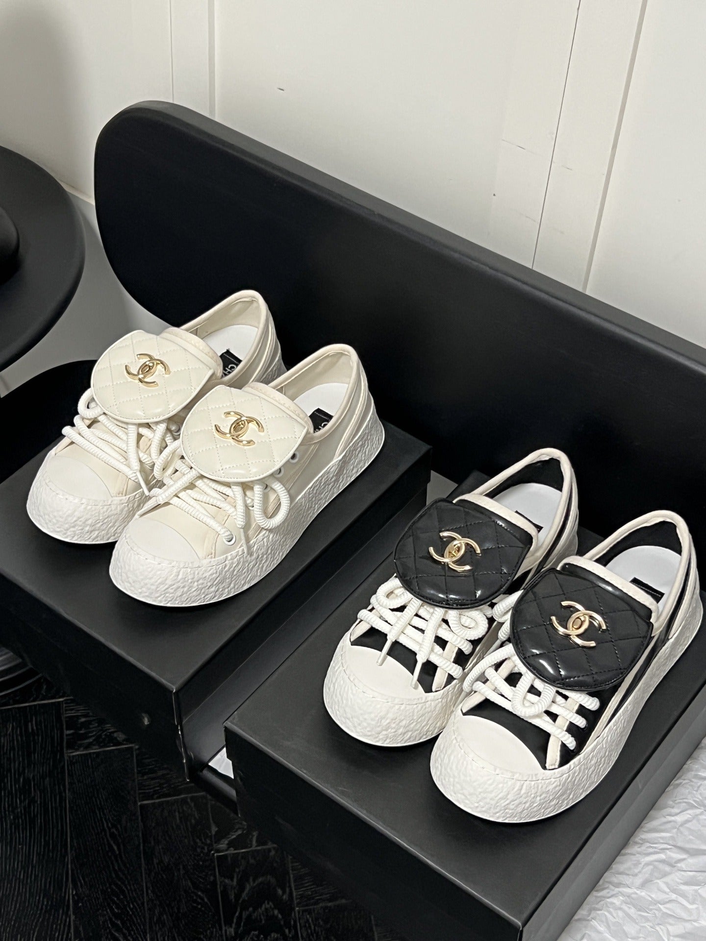 Chanel Leather Vintage-Finish Shoes