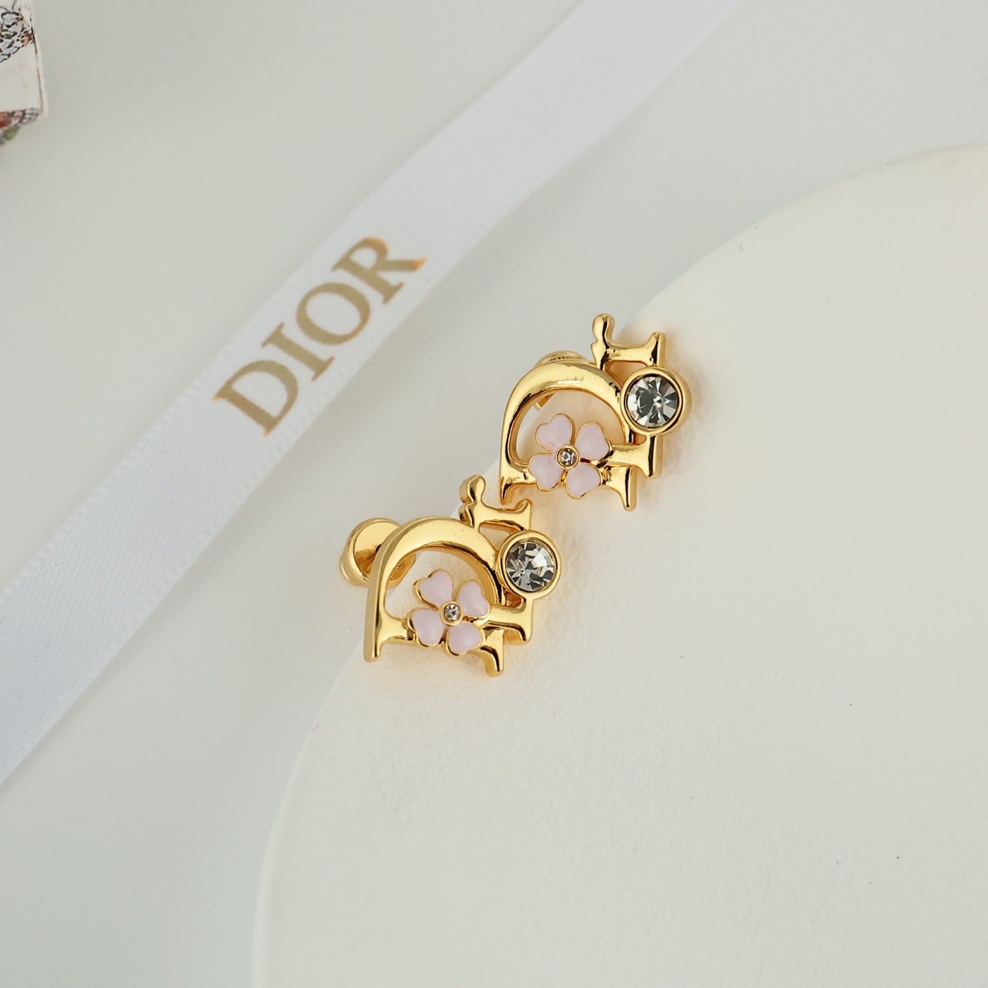Dior Pink Crystal Earrings