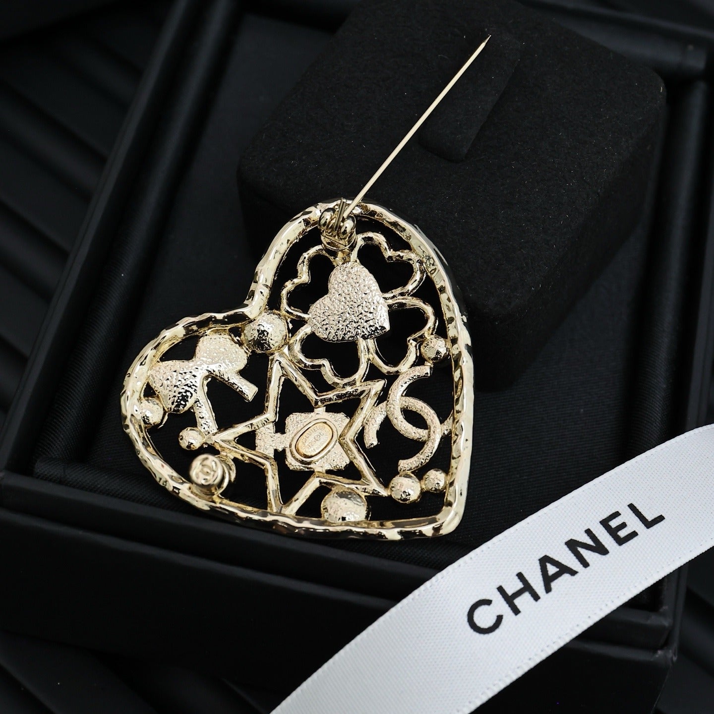 Chanel White Bow Brooch