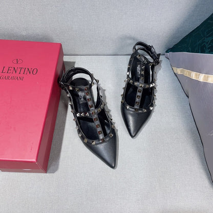 Valentino Lambskin Leather Pointed Toe Sandals