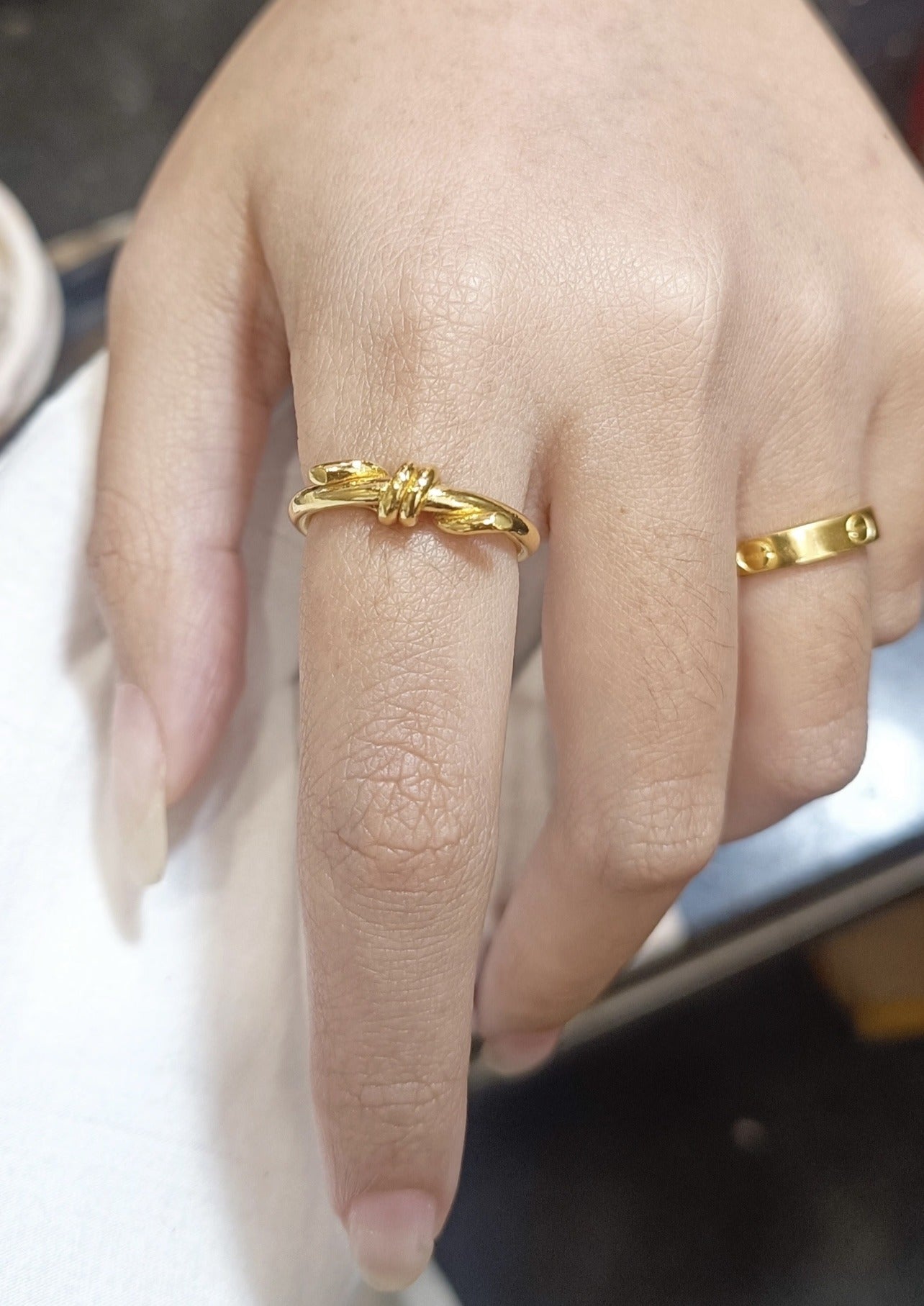 Tiffany & Co. Silver Brass Knot Ring