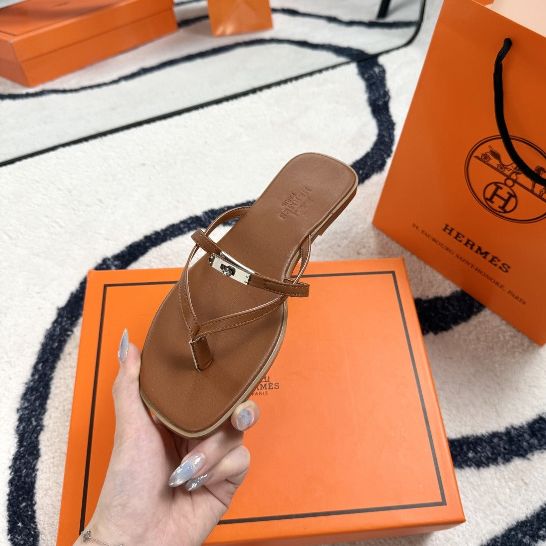 Hermes Leather Logo Slides