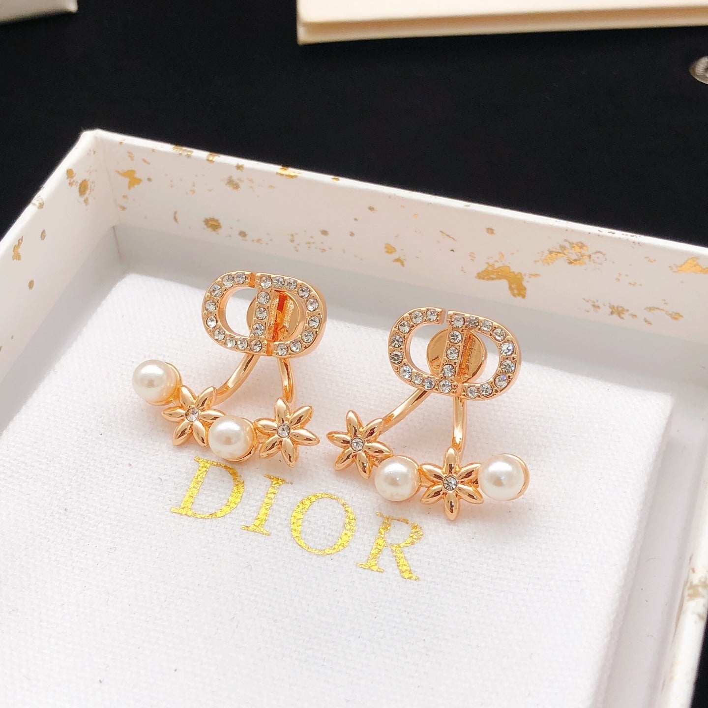 Dior Gold Brass Sunburst Earrings