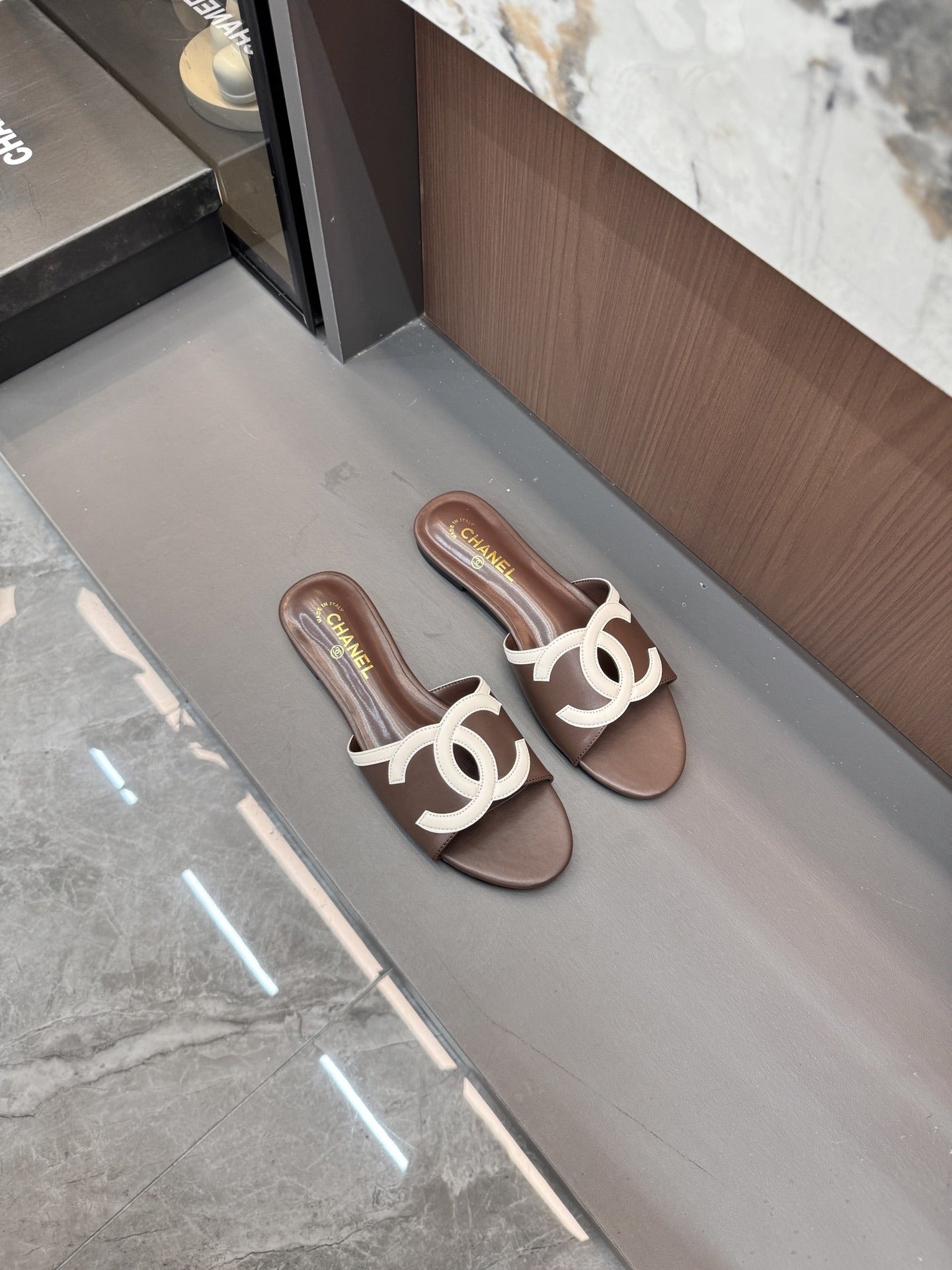 Chanel Lambskin Leather Openwork Slides