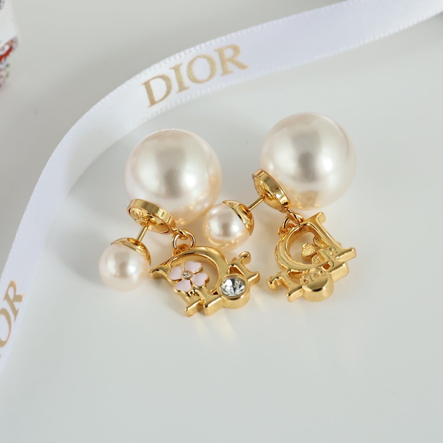 Dior Pink Pearl Earrings