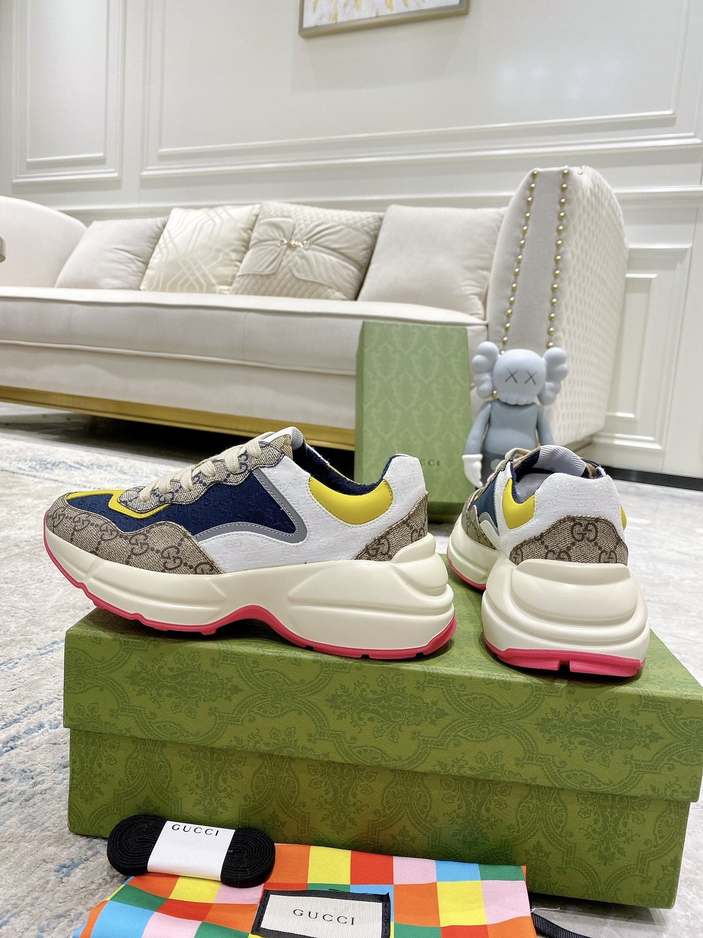Gucci Lambskin Leather Logo Sneakers