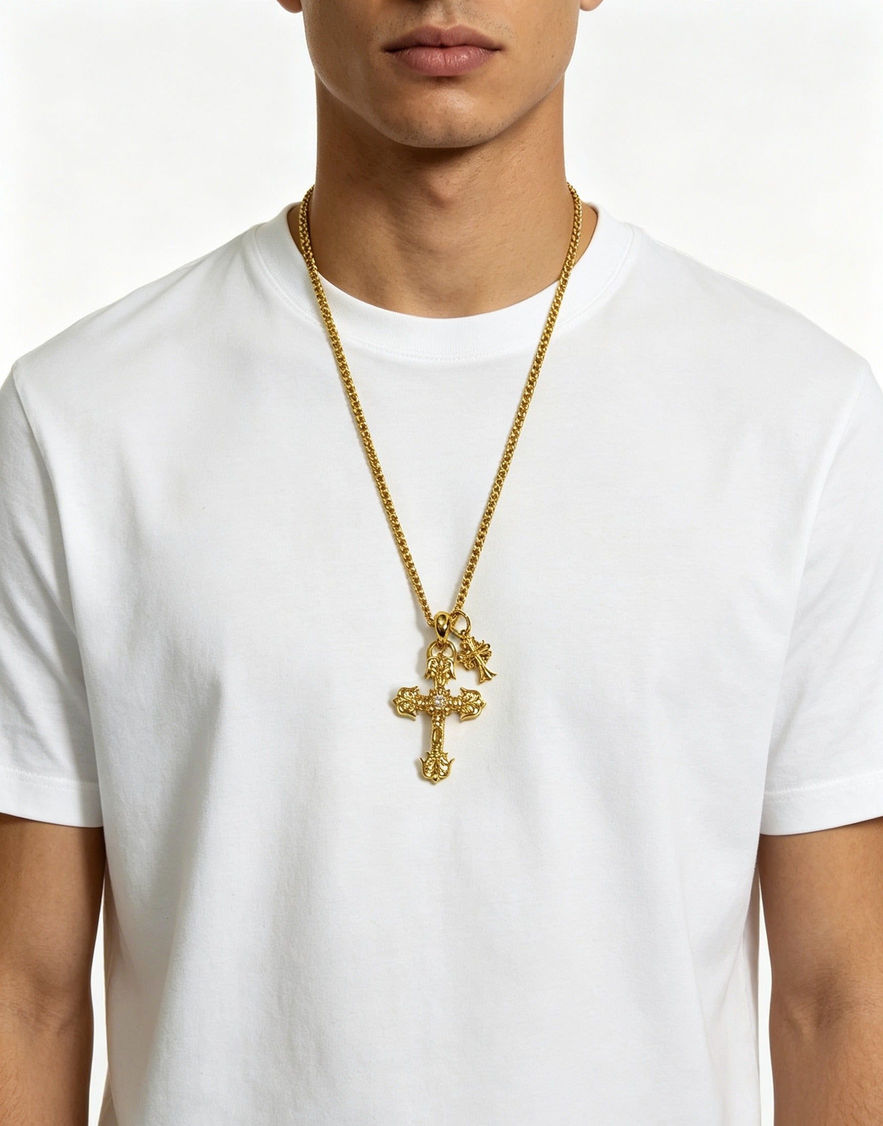 Chrome Hearts Sterling Silver Cross Necklace