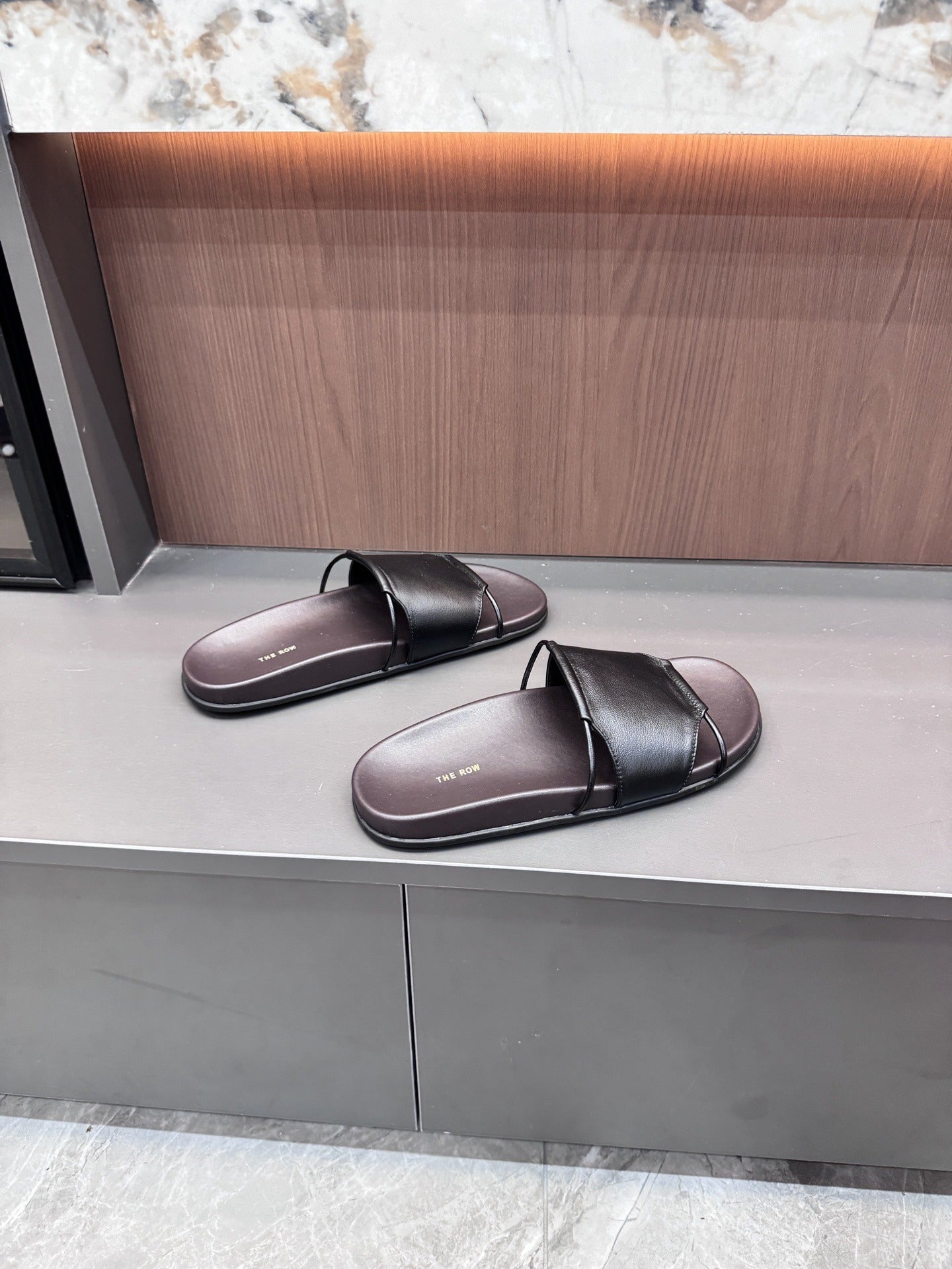 The Row Lambskin Leather Slides
