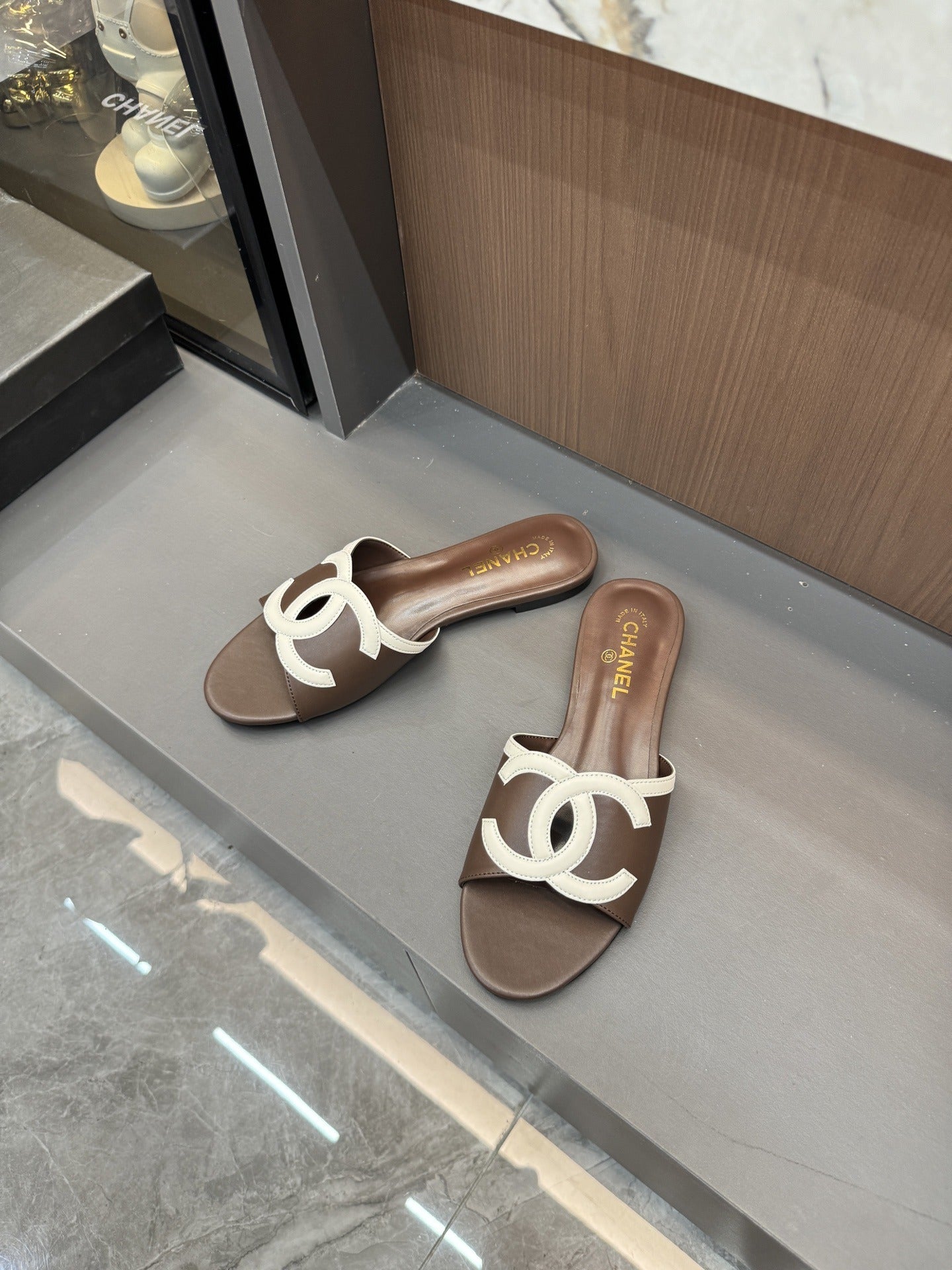 Chanel Lambskin Leather Openwork Slides