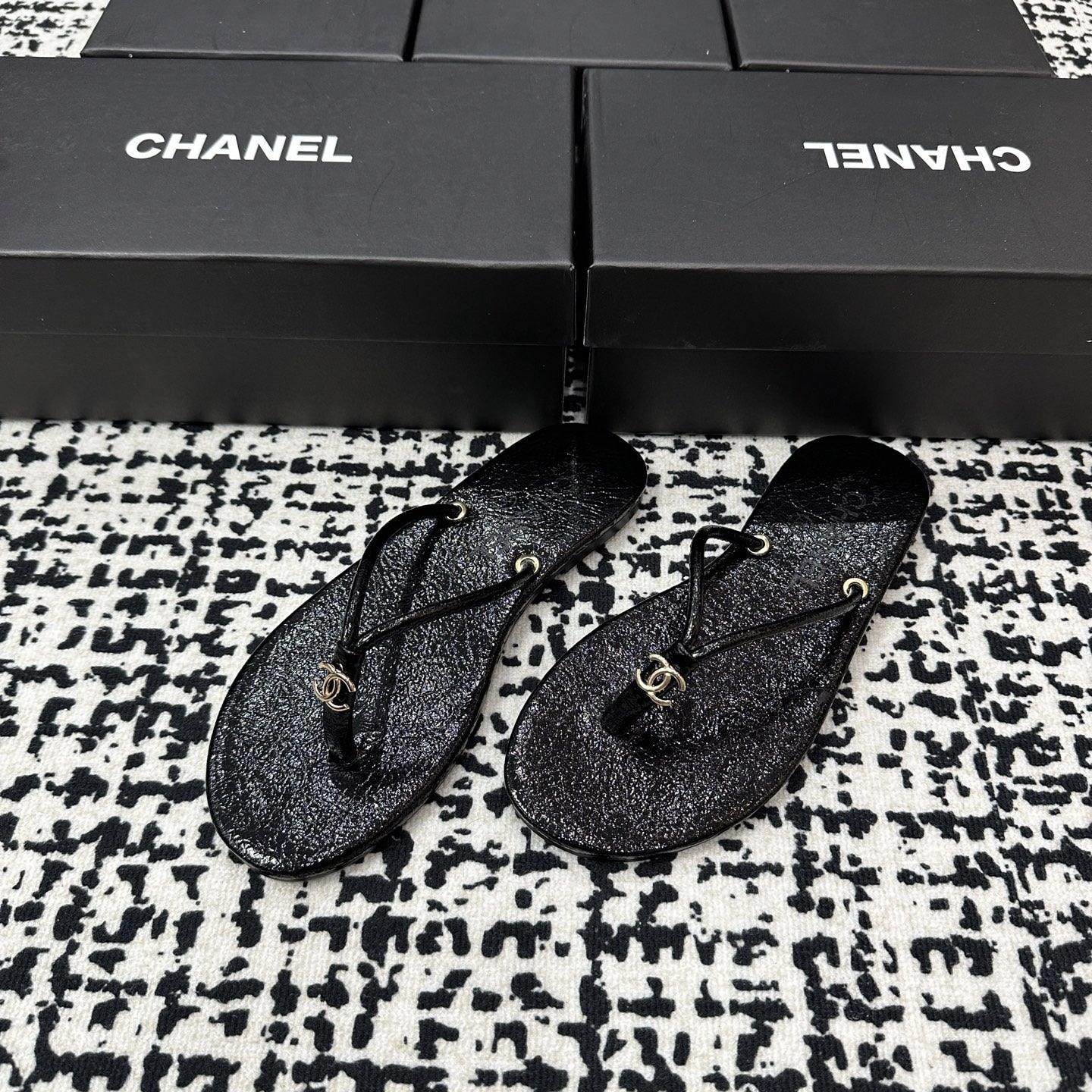 Chanel Lambskin Leather Slides