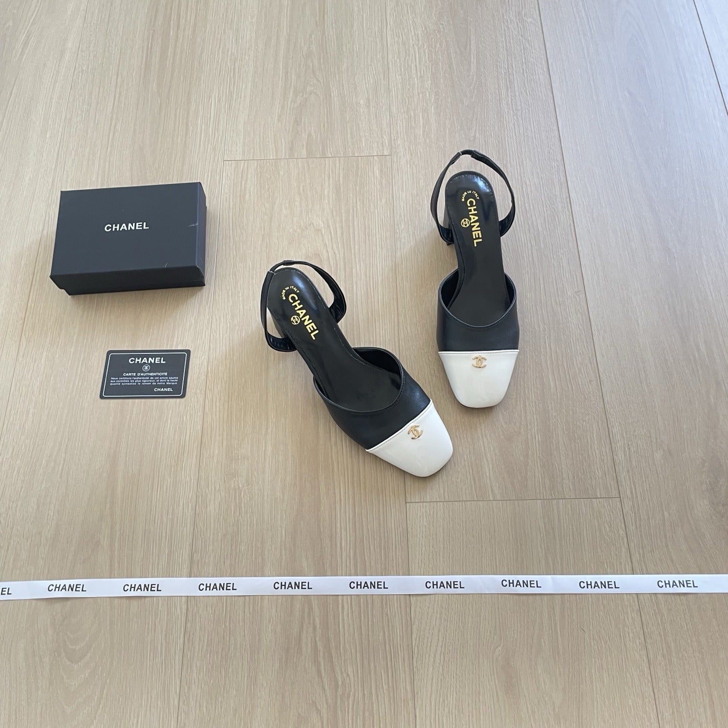 Chanel Leather Colorblock Sandals