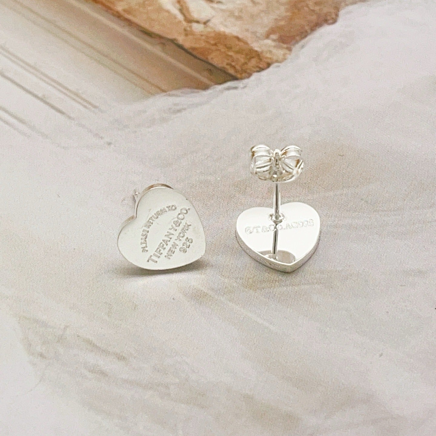Tiffany & Co. Silver Brass Heart Earrings