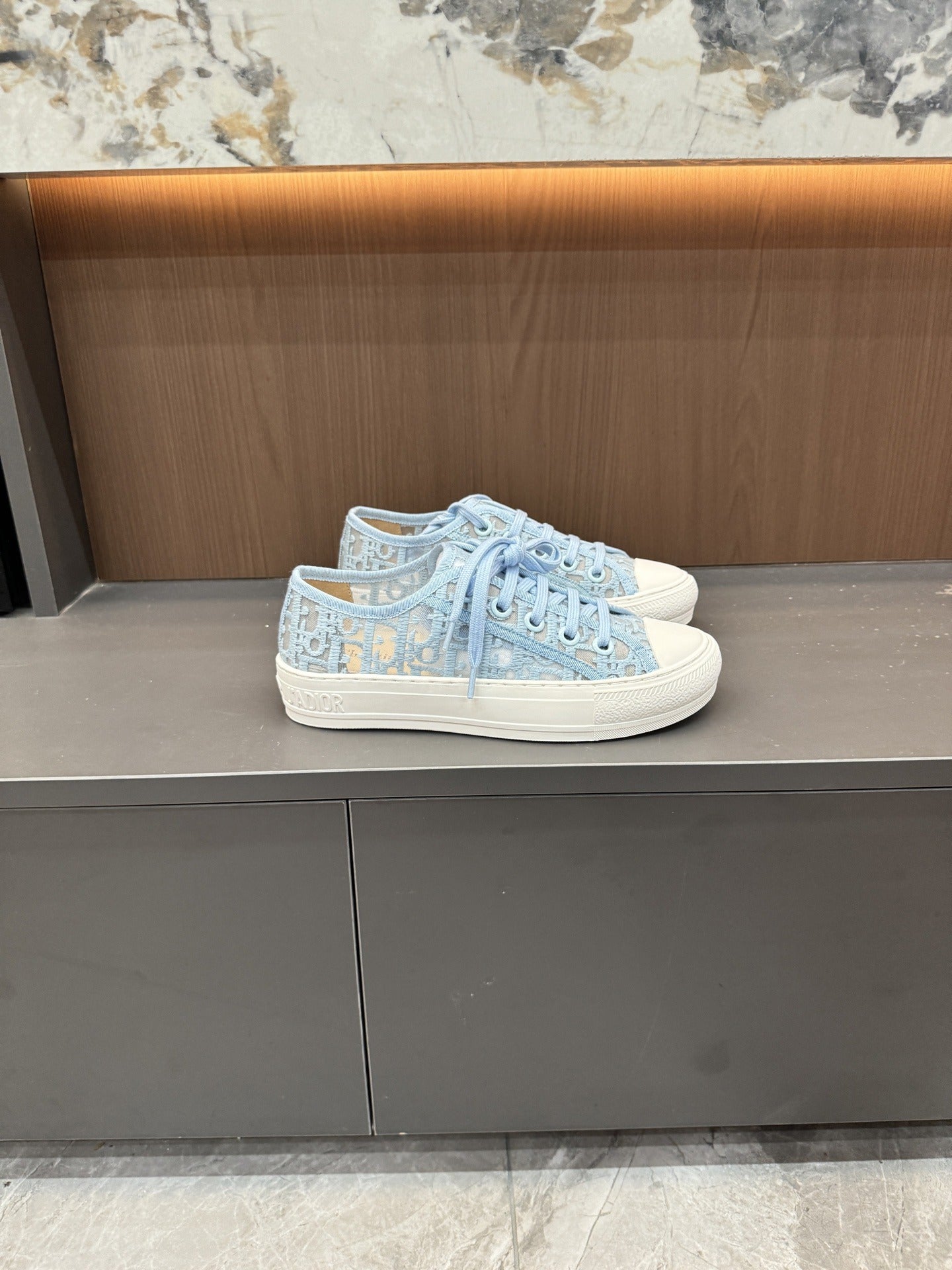 Dior Women Cotton & Lambskin Leather Embroidered Shoes