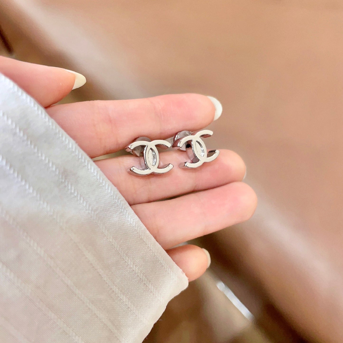 Chanel Logo Earrings
