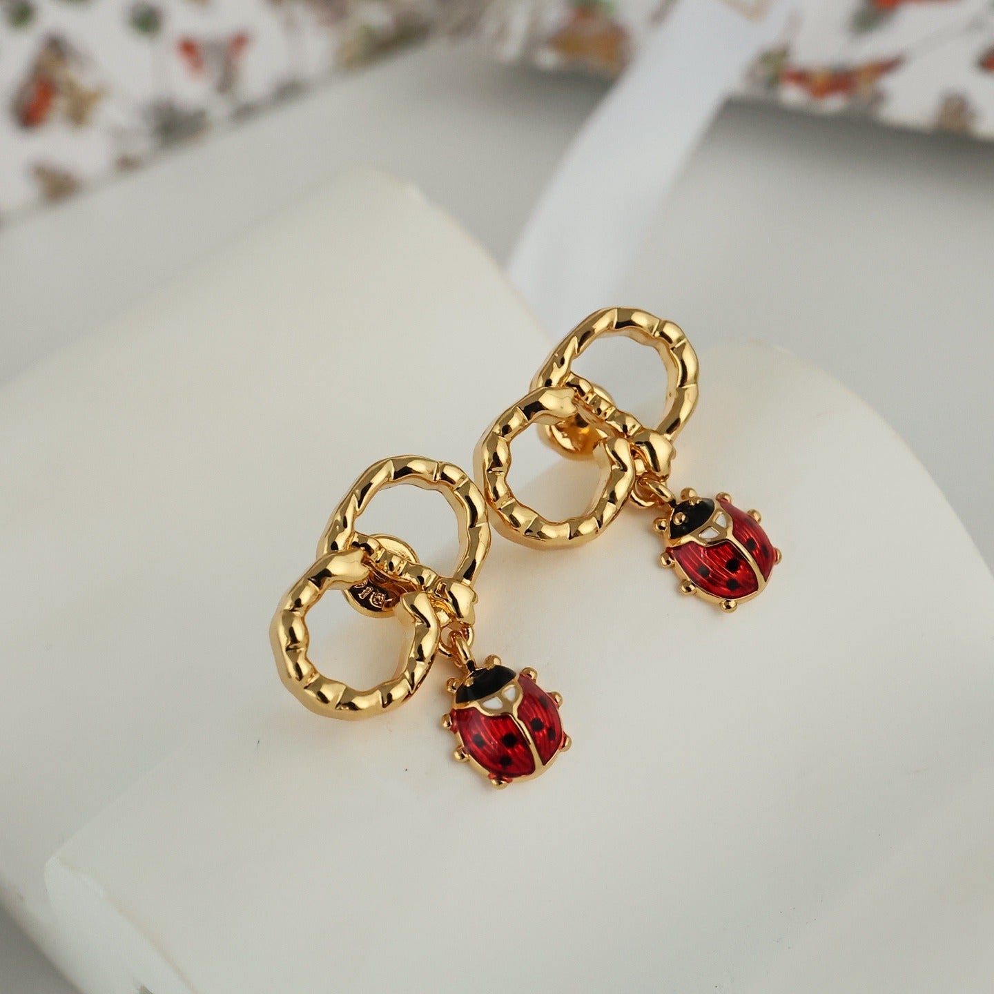 Dior Black Enamel Earrings