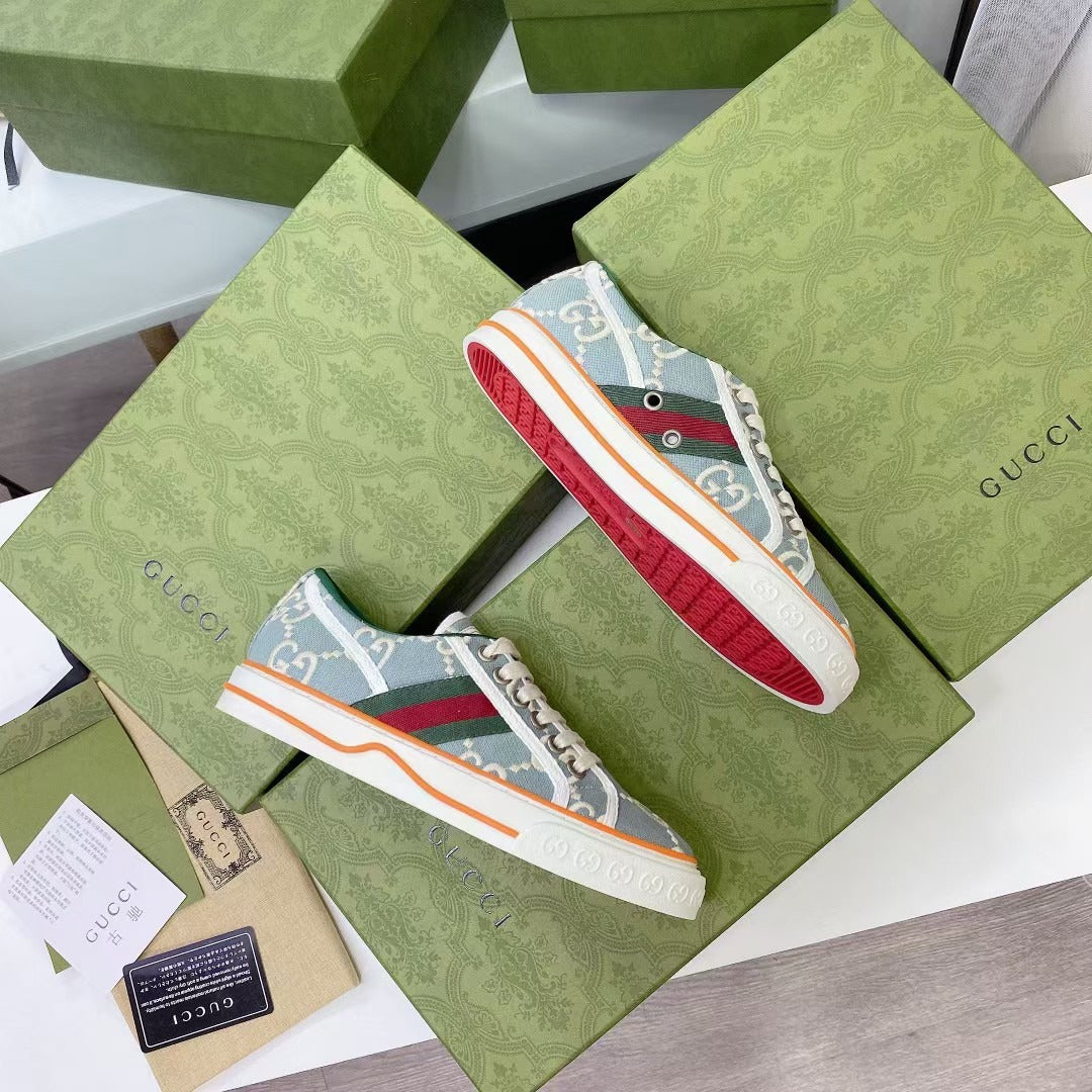 Gucci Canvas & Lambskin Leather Canvas Shoes