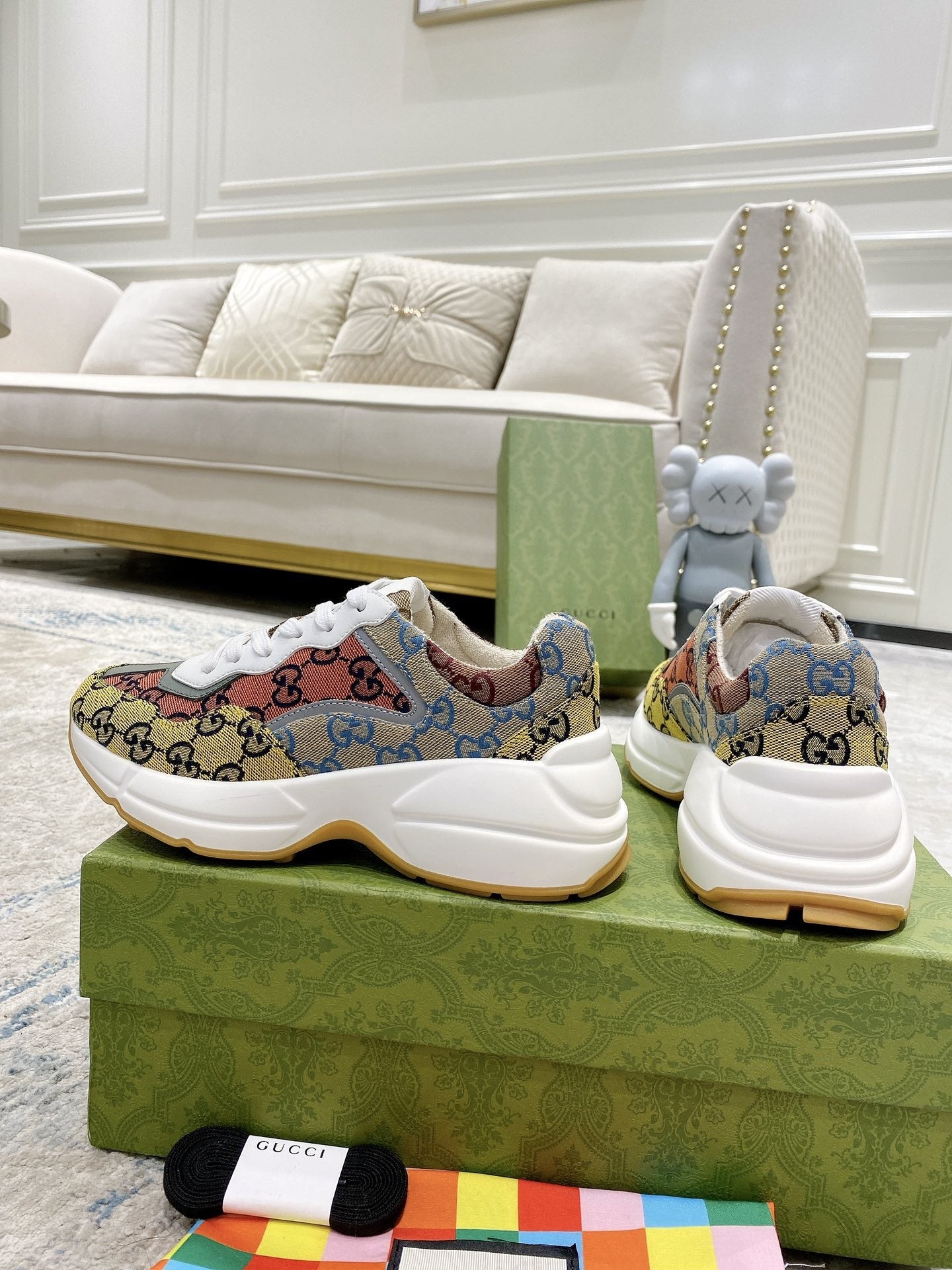 Gucci Lambskin Leather Logo Sneakers
