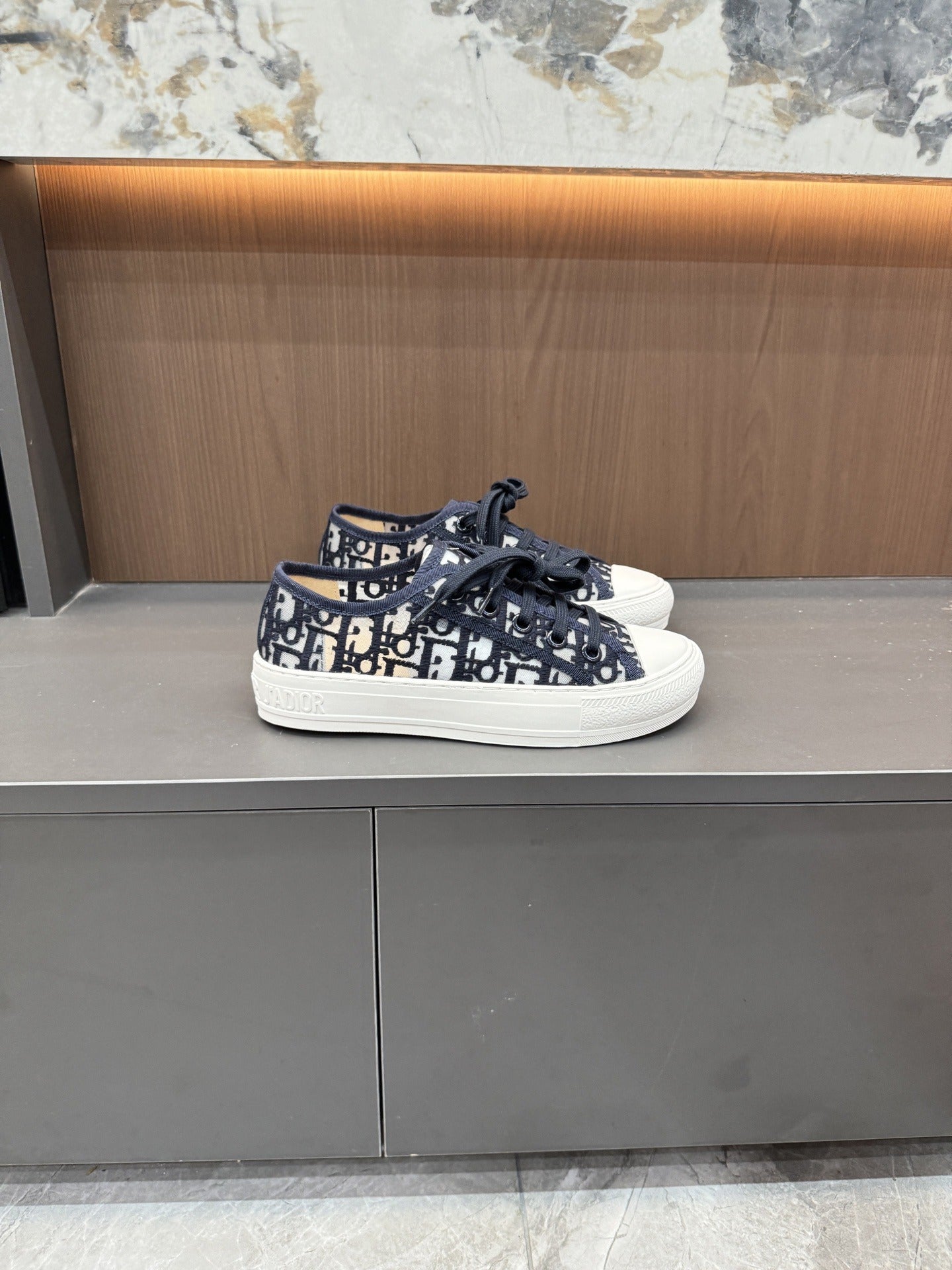 Dior Women Cotton & Lambskin Leather Embroidered Shoes