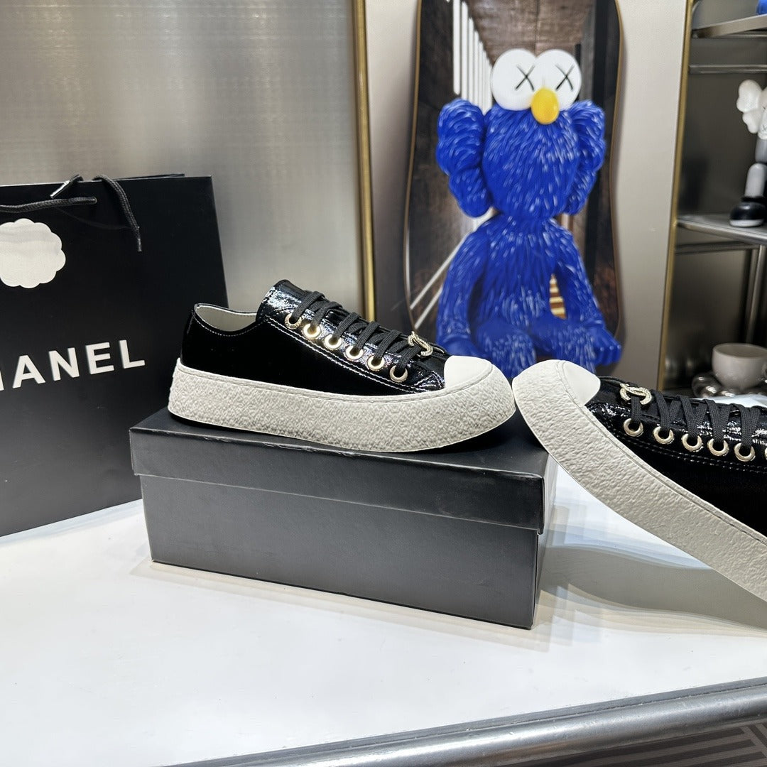 Chanel Lambskin Leather Logo Shoes