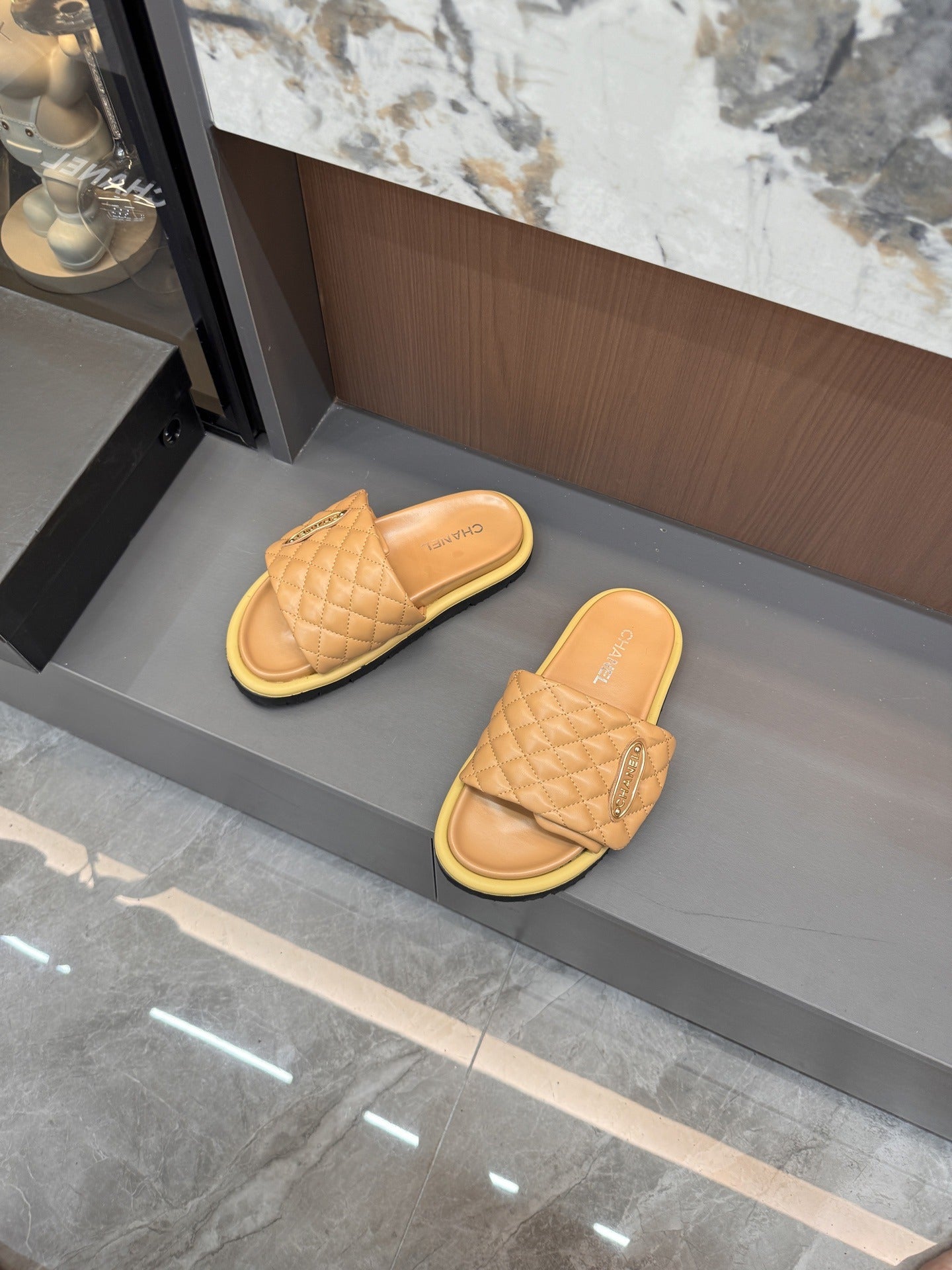 Chanel Lambskin Leather Slides