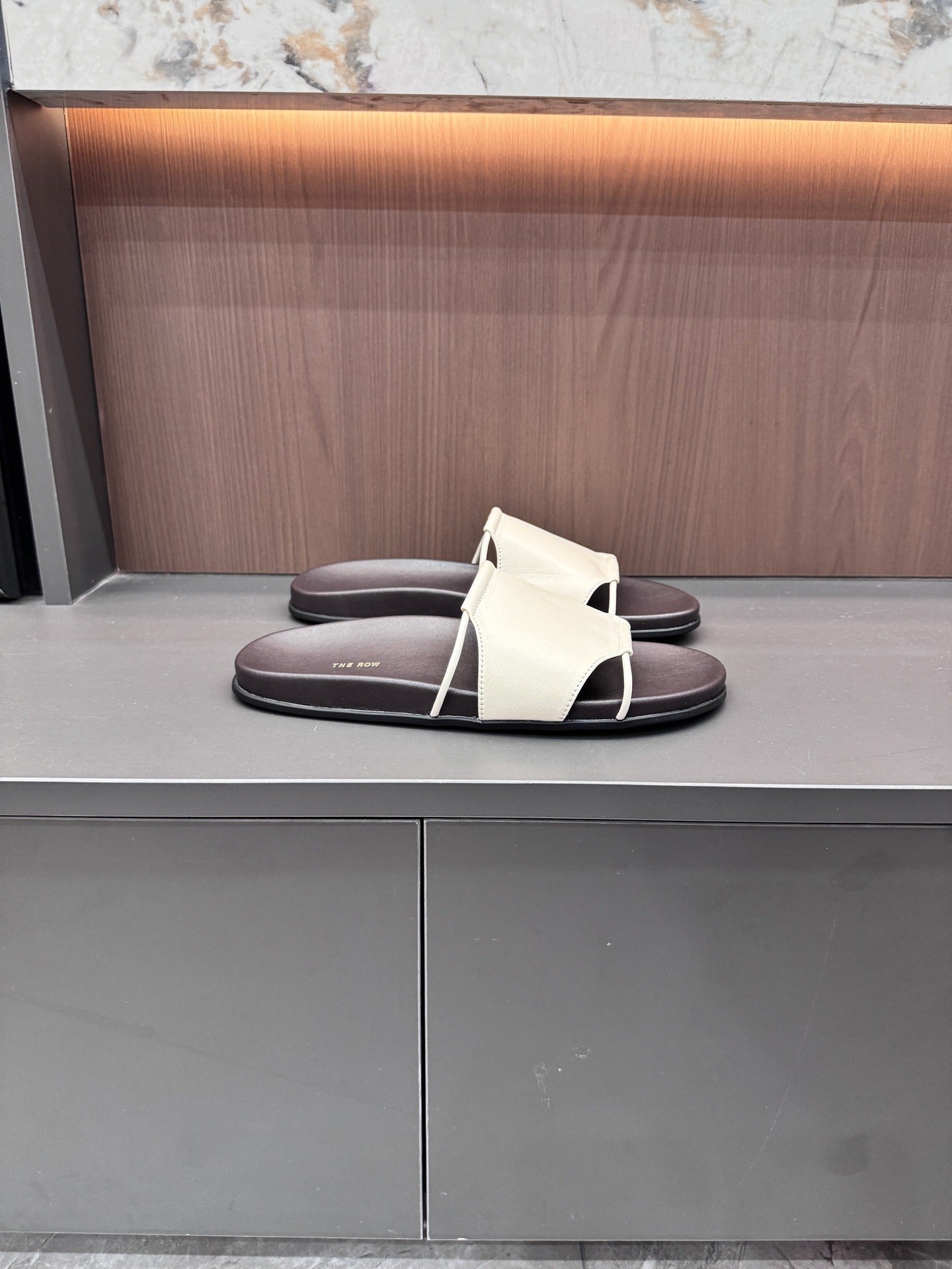 The Row Lambskin Leather Slides