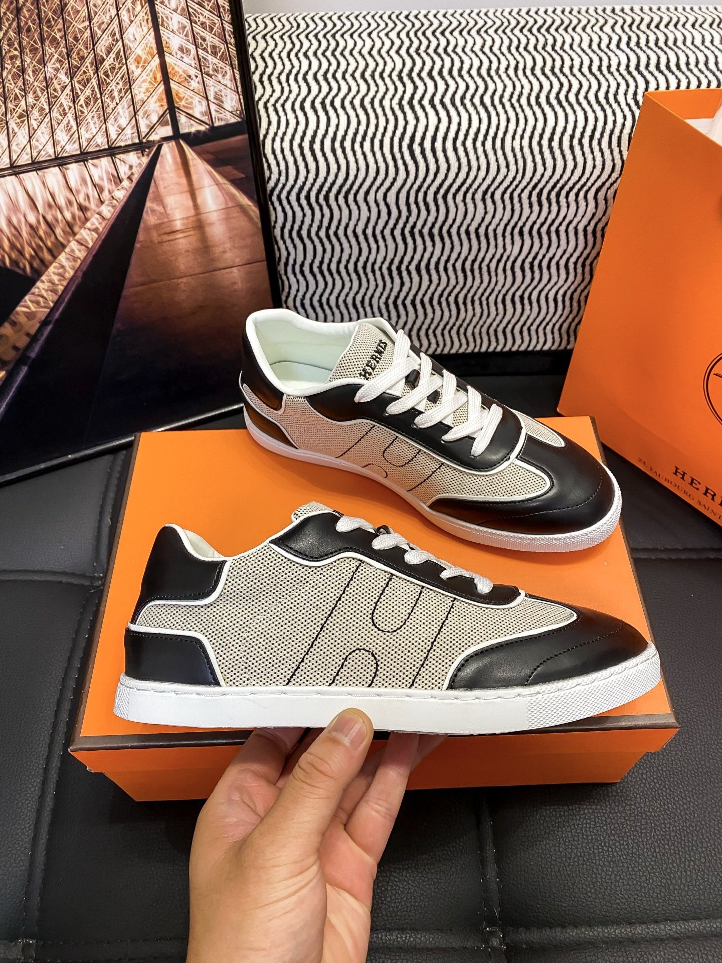 Hermes Black Sneakers