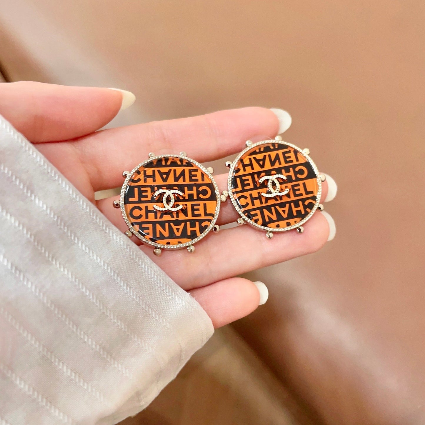 Chanel Logo Earrings