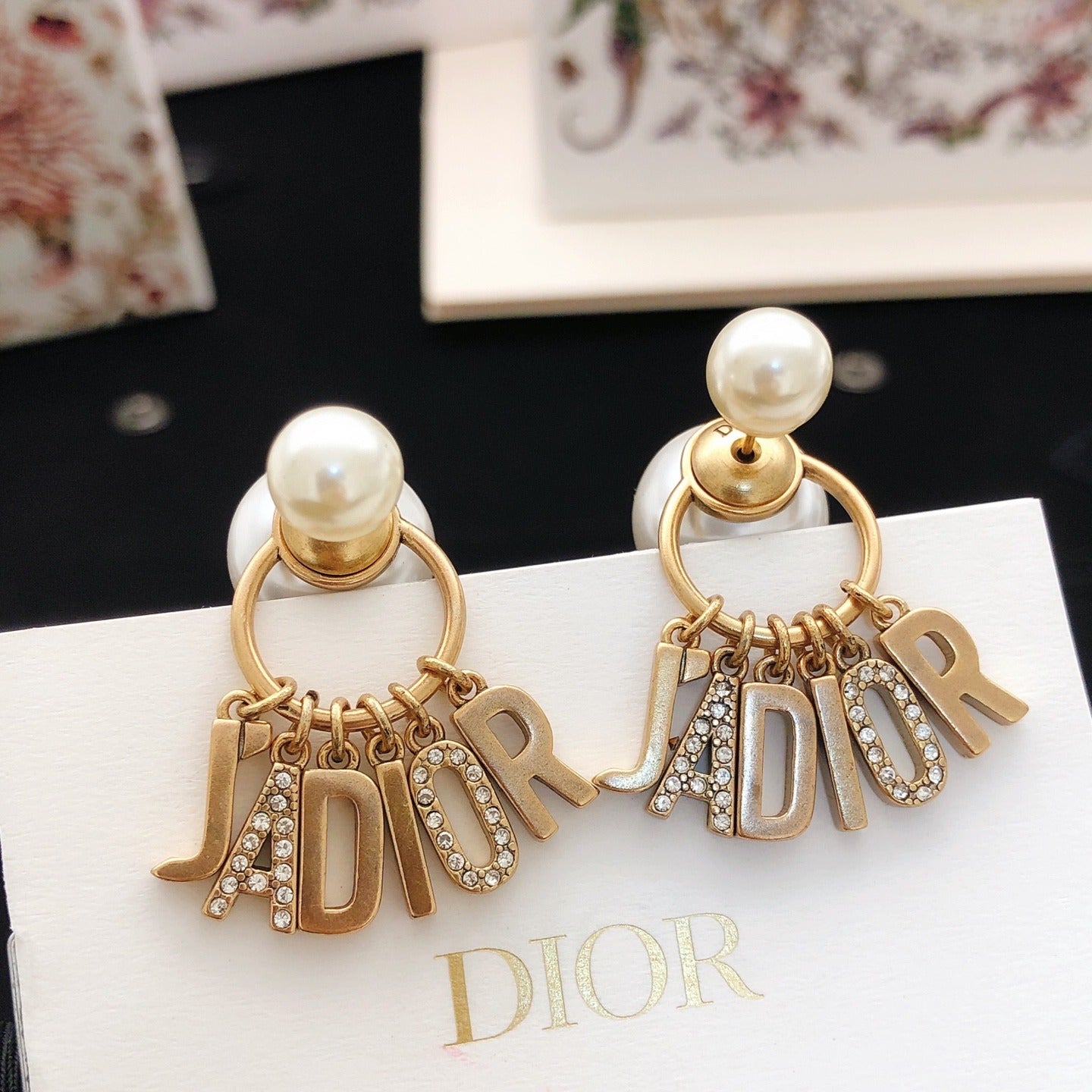 Dior Brass Logo Earrings