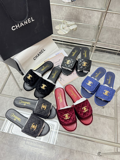 Chanel Lambskin Leather Slides