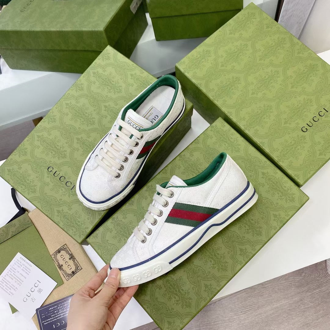 Gucci Canvas & Lambskin Leather Canvas Shoes