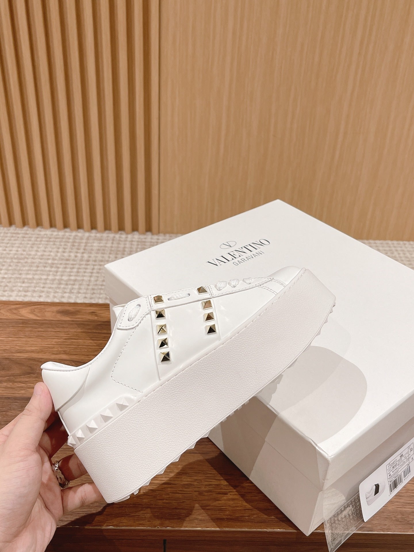Valentino Calfskin Leather Sneakers