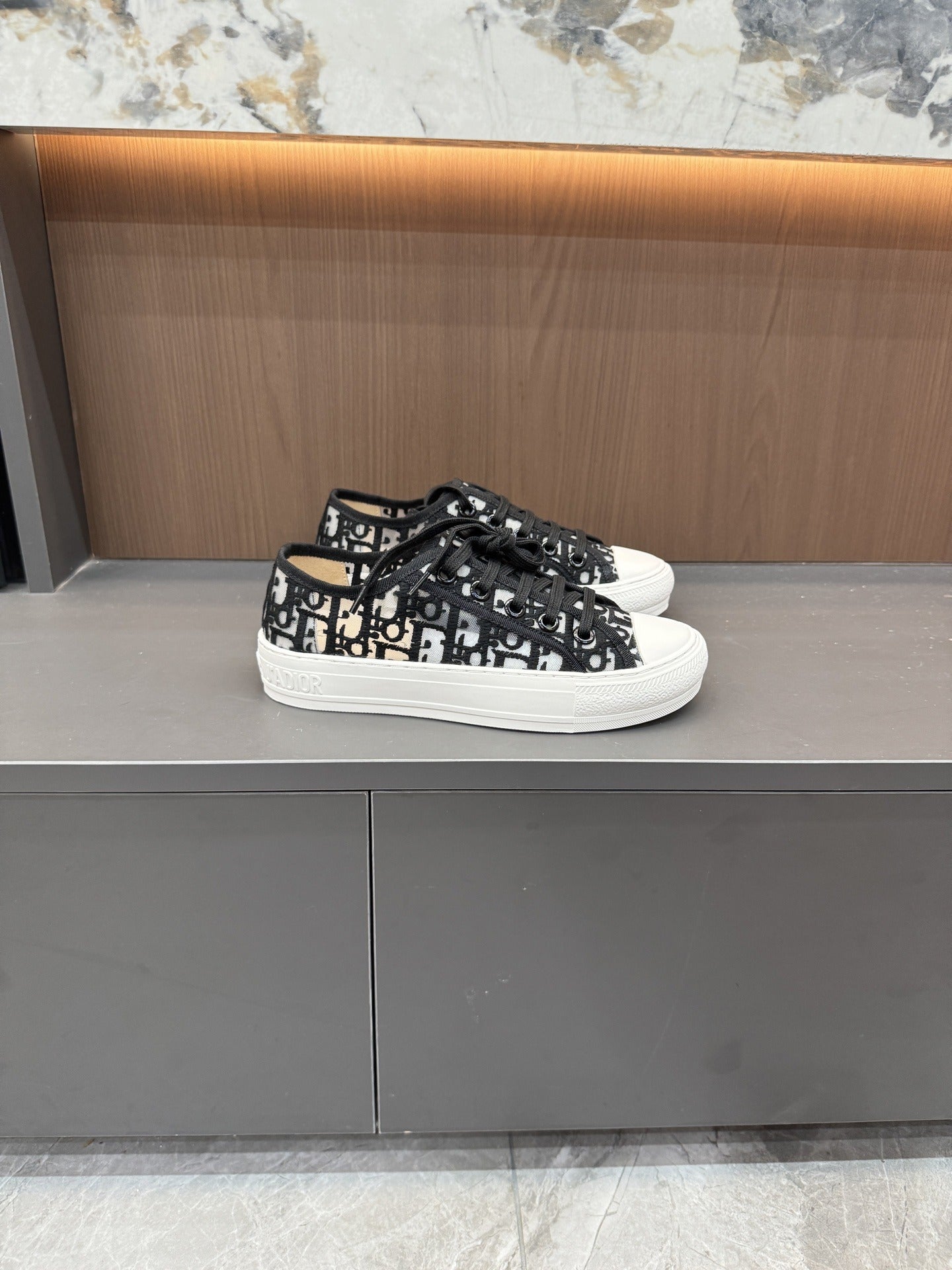 Dior Women Cotton & Lambskin Leather Embroidered Shoes