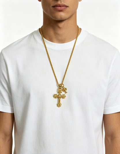 Chrome Hearts Sterling Silver Cross Necklace