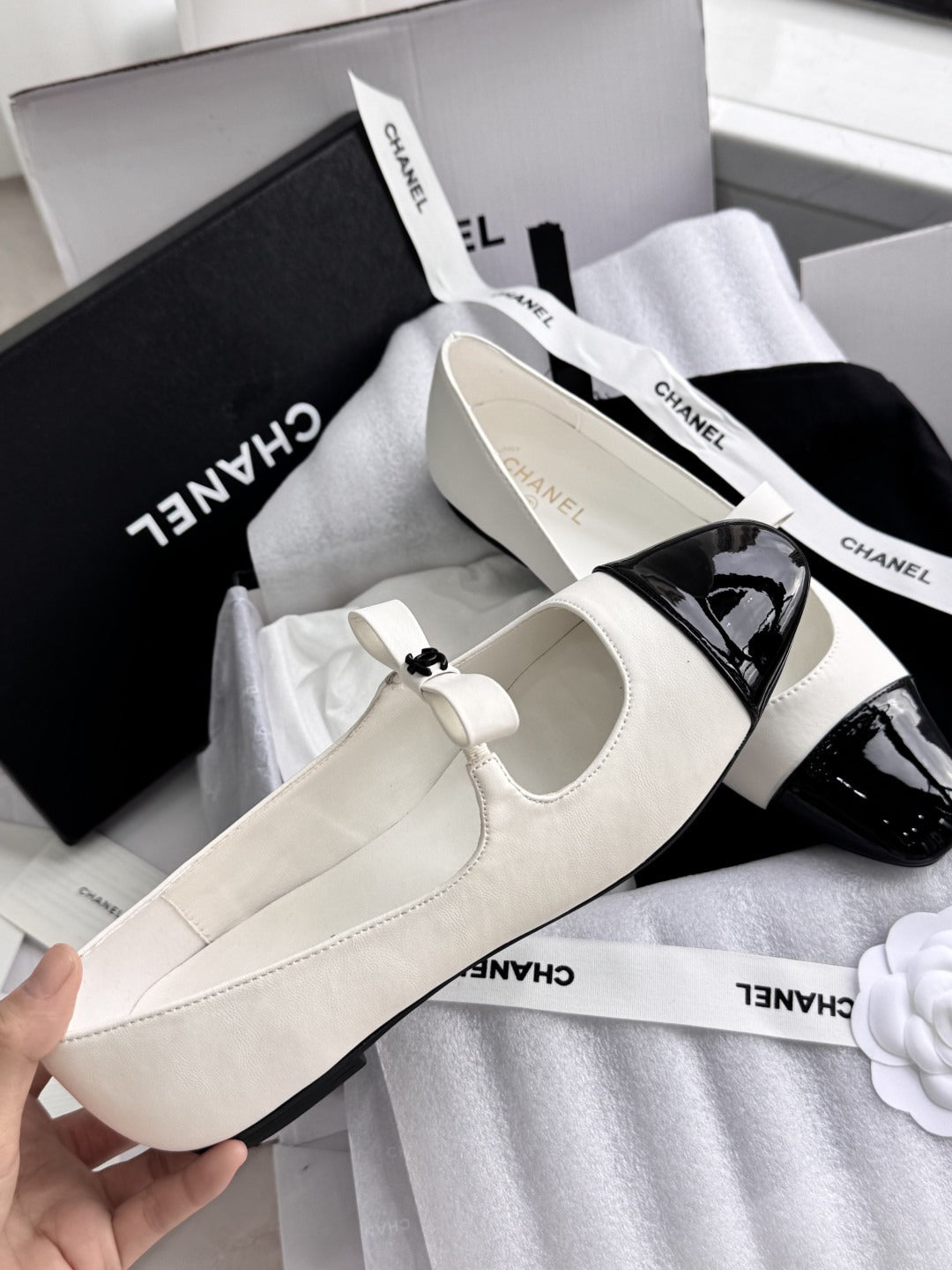 Chanel Patent Leather Bow Shoes